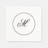 Serviette En Papier Élégant Monogramme initial (Devant)