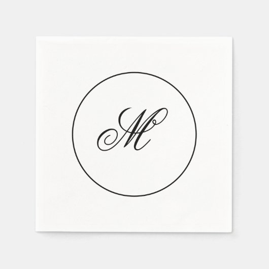 Serviette En Papier Élégant Monogramme initial (Devant)