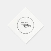 Serviette En Papier Élégant Monogramme initial (Coin)