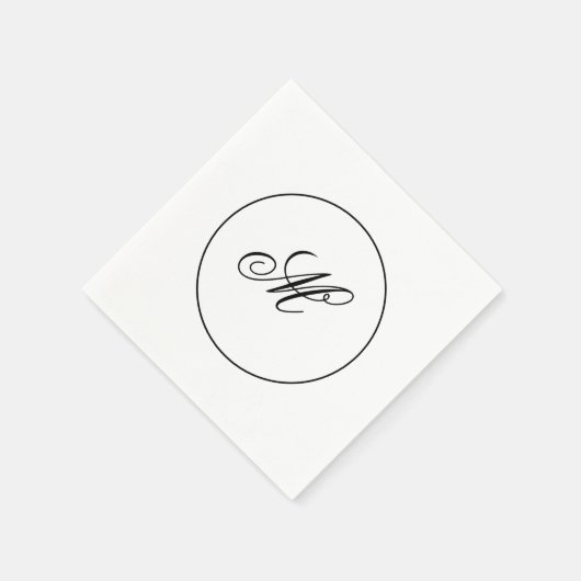 Serviette En Papier Élégant Monogramme initial (Coin)