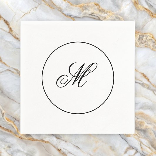 Serviette En Papier Élégant Monogramme initial
