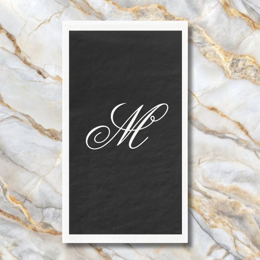 Serviette En Papier Élégant Monogramme initial