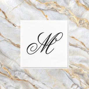 Serviette En Papier Élégant Monogramme initial