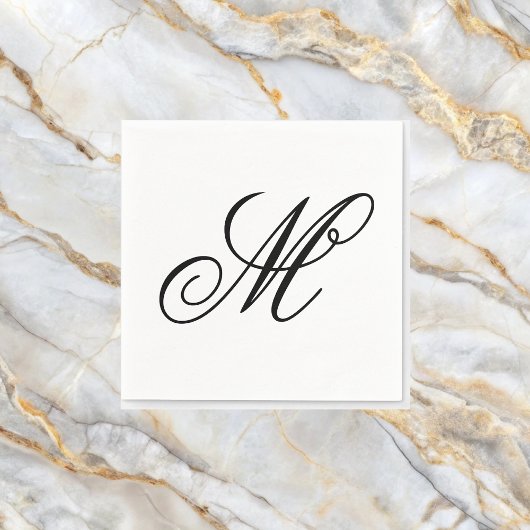 Serviette En Papier Élégant Monogramme initial