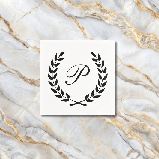 Serviette En Papier Élégant Monogramme initial