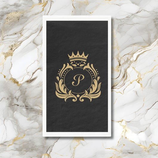 Serviette En Papier Élégant Monogramme initial