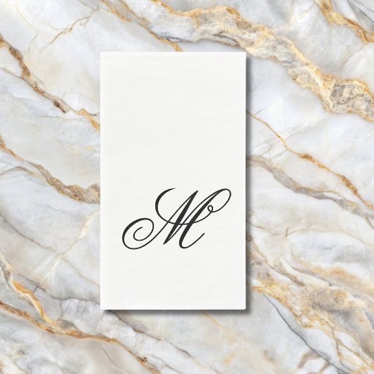 Serviette En Papier Élégant Monogramme initial