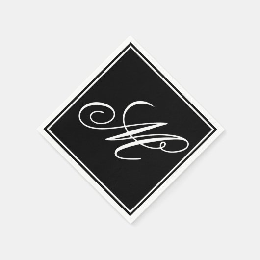 Serviette En Papier Élégant Monogramme initial (Coin)