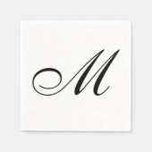 Serviette En Papier Élégant Monogramme initial (Devant)