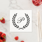 Serviette En Papier Élégant Monogramme initial (En situation)