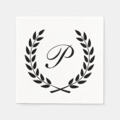Serviette En Papier Élégant Monogramme initial (Devant)