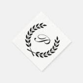 Serviette En Papier Élégant Monogramme initial (Coin)