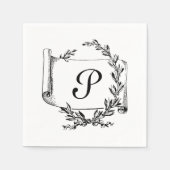 Serviette En Papier Élégant Monogramme initial (Devant)