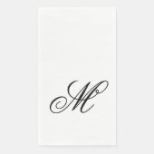 Serviette En Papier Élégant Monogramme initial (Devant)