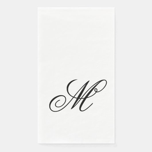 Serviette En Papier Élégant Monogramme initial (Devant)