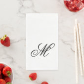 Serviette En Papier Élégant Monogramme initial (En situation)