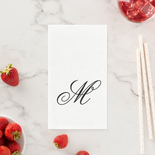 Serviette En Papier Élégant Monogramme initial (En situation)
