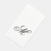 Serviette En Papier Élégant Monogramme initial (Coin)