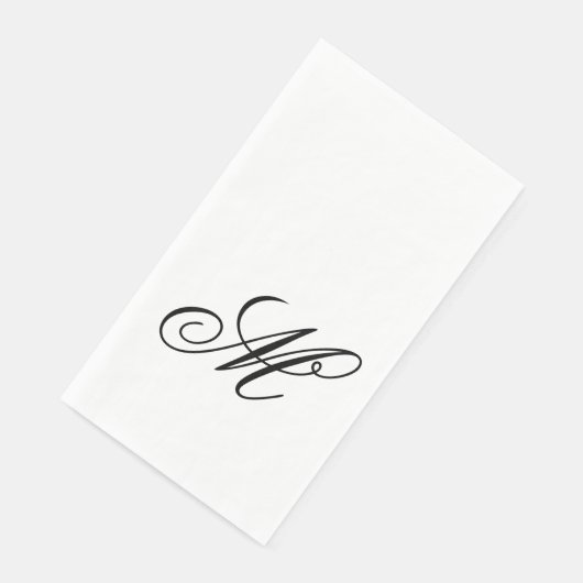 Serviette En Papier Élégant Monogramme initial (Coin)