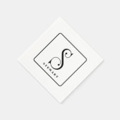 Serviette En Papier Élégant Monogramme Initial S, Nom Modifiable (Coin)