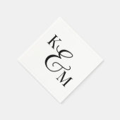Serviette En Papier Élégant Monogramme Initiales Ampersand Mariage (Coin)