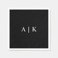 Élégant Monogramme Initiales Napkin personnalisabl