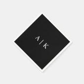 Serviette En Papier Élégant Monogramme Initiales Napkin personnalisabl (Coin)
