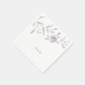 Serviette En Papier Élégant monogramme Mariage chinois rose floral (Coin)