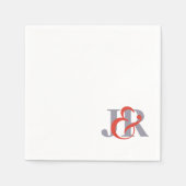 Serviette En Papier Élégant Monogramme Mariage Cocktail Papier-Cocktai (Devant)