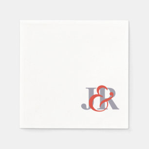 Serviette En Papier Élégant Monogramme Mariage Cocktail Papier-Cocktai