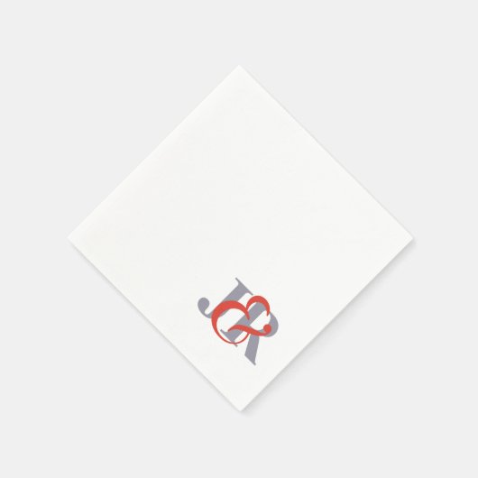 Serviette En Papier Élégant Monogramme Mariage Cocktail Papier-Cocktai (Coin)