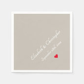 Serviette En Papier Élégant Monogramme Mariage Date Taupe Party Cockta (Devant)