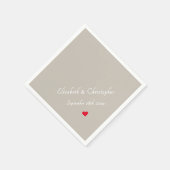 Serviette En Papier Élégant Monogramme Mariage Date Taupe Party Cockta (Coin)