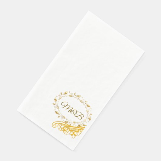 Serviette En Papier Elégant Monogramme Mariage Napkin - M&B Design (Coin)