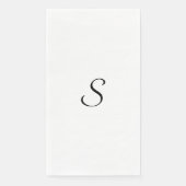 Serviette En Papier Élégant Monogramme noir et blanc simple (Devant)