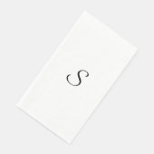 Serviette En Papier Élégant Monogramme noir et blanc simple (Coin)
