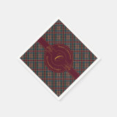 Serviette En Papier Élégant Monogramme Or Plaid Noël (Coin)