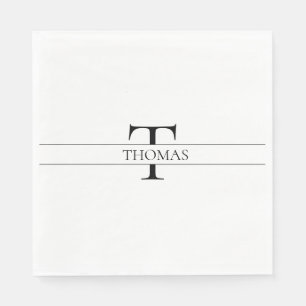 Serviette En Papier Élégant Monogramme Personnalisé Nom Personnalisé