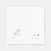 Serviette En Papier Élégant Monogramme Personnalisé Vins Lunettes Mari (Devant)