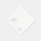 Serviette En Papier Élégant Monogramme Personnalisé Vins Lunettes Mari (Coin)