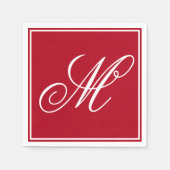 Serviette En Papier Élégant Monogramme Première fête de Noël (Devant)