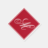 Serviette En Papier Élégant Monogramme Première fête de Noël (Coin)