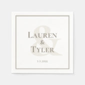 Serviette En Papier Élégant Monogramme Réception de mariage vaisselle (Devant)