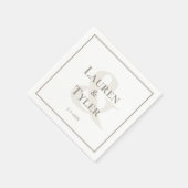 Serviette En Papier Élégant Monogramme Réception de mariage vaisselle (Coin)