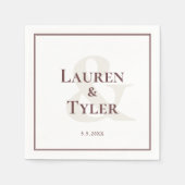 Serviette En Papier Élégant Monogramme Réception de mariage vaisselle (Devant)