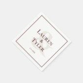 Serviette En Papier Élégant Monogramme Réception de mariage vaisselle (Coin)