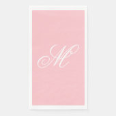 Serviette En Papier Élégant Monogramme rose initial (Devant)