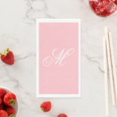 Serviette En Papier Élégant Monogramme rose initial (En situation)