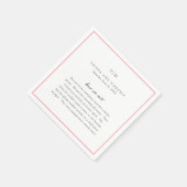 Serviette En Papier Élégant Monogramme rose Mariage moderne (Coin)