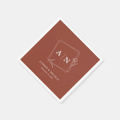 Serviette En Papier Élégant Monogramme Rustique Mariage de rouille en  (Coin)